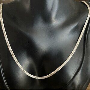 Herringbone sterling silver chain
